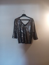 Top donna paillettes nero