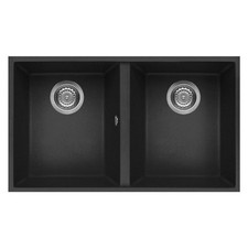 Elleci Lavello 2 vasche (76x43,5cm) QUADRA 350 SOTTOTOP Ghisa Opaco LMQ35070BSO