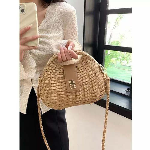 Borsa paglia intrecciata - borsa,