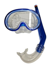 Maschera sub e boccaglio MIKADO , set snorkeling , colore blu, materiale PVC