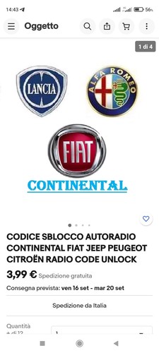 Codice sblocco autoradio fiat - sblocco,