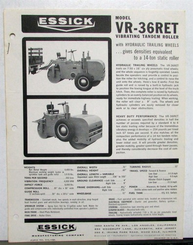 Rullo tandem vibrante essick - rullo,
