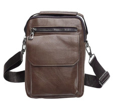 Borsello uomo tracolla eco pelle borsa zaino marrone da viaggio vintage a mano