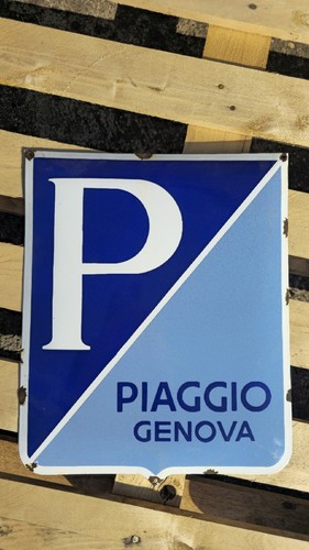 Insegna piaggio smaltata scudo - insegna,
