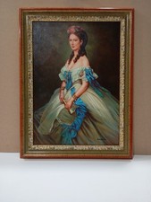 quadro dipinto a olio su tela Nobiltà Dama con cornice stile antico Oro Golaverd