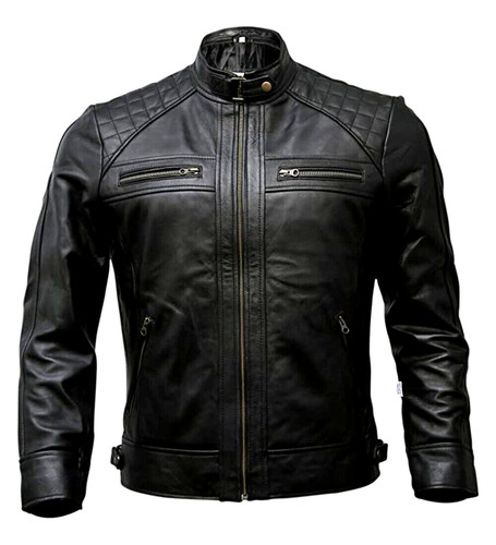 Giacca pelle uomo - café, racer