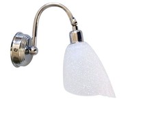 Applique da Parete e specchio moderna In Metallo cromato e vetro Bianco 1 Luce