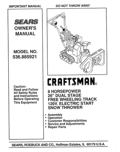 Manuale uso sears - manuale, d’uso