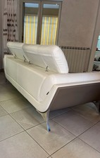divano letto 3 posti: Vendo divano in pelle bianco EGO ITALIANO con fianchi in r