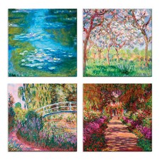 Quadri claude monet 4 Pezzi