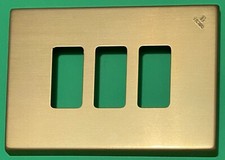 BTICINO serie MAGIC 503 PLACCHE a 3 posti in ALLUMINIO, colore BRONZO - 4 PEZZI