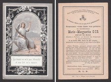 Image pieuse ancienne – Souvenir mortuaire – Ange au tombea – XIXe siècle – F137