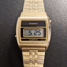 Orologio Dugena Quartz LCD Digitale Vintage TV Quarzo Funzionante