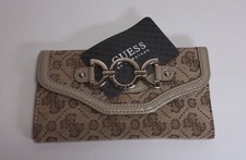 Portafoglio Donna Firmato Originale GUESS Organizer Tessuto Pelle Logo