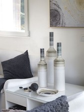 Vasi Matera a Forma di Bottiglia in Ceramica Decorazione Casa Collo Lungo Neutro