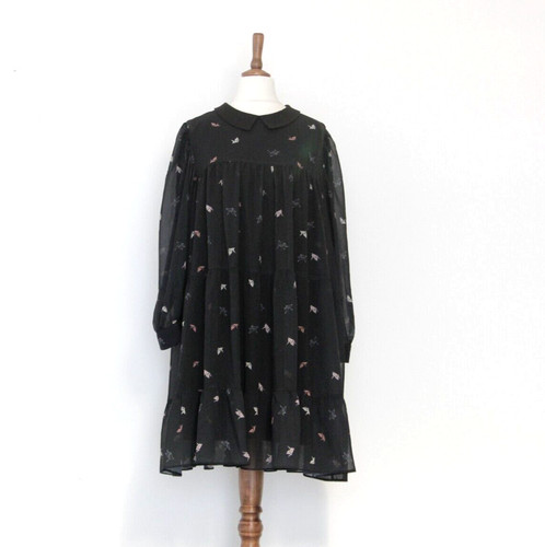 Vestito corto chiffon nero - in,