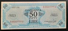 ALLIED MILITARY CURRENCY  50 AM LIRE SERIE 1943 MONOLINGUE FLC 