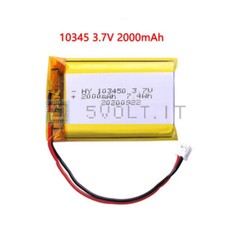 Batteria LiPo al Litio 103450 3.7V 2000mAh Ricaricabile