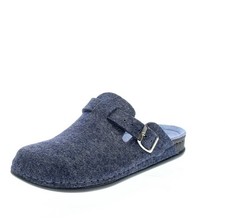 Grunland Pantofole Invernali In Lana Con Fibbia Blu - Donna Scarpe Ciabatte