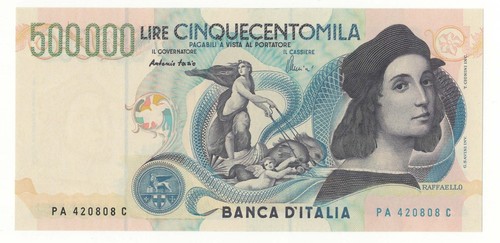 500000 lire raffaello decr - ,