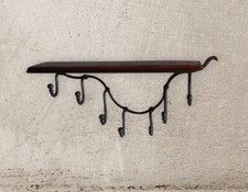 ATTACCAPANNI PARETE MURO FERRO ATTACCAPANNI LEGNO CAPPELLIERA MENSOLA LEGNO MURO