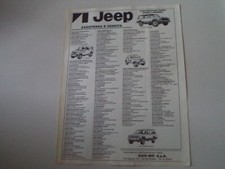 advertising Pubblicità 1986 JEEP CJ7 LAREDO/RENEGADE/CHEROKEE CHIEF/LAREDO