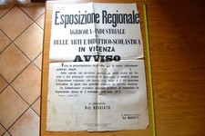 ANTICO MANIFESTO ESPOSIZIONE REGIONALE AGRICOLA INDUSTRIALE ARTI 1871 VICENZA