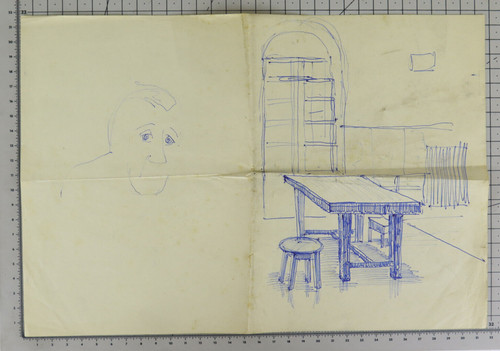 Vecchio disegno penna su - a,