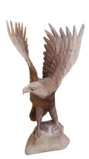 Scultura Aquila in Legno di Suar 52 cm – Realizzata a Mano in Indonesia