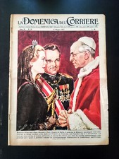 LA DOMENICA DEL CORRIERE 1957 N.19 RANIERI E GRACE KELLY DAL PAPA. 