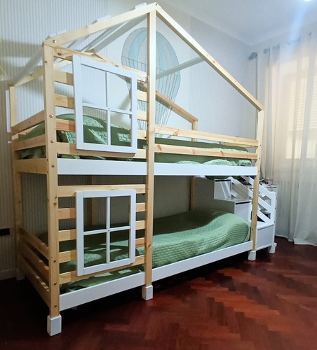 Letto castello legno pino - a, in