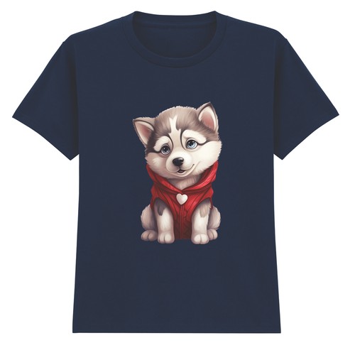 Maglietta husky cucciolo - maglietta, rosso