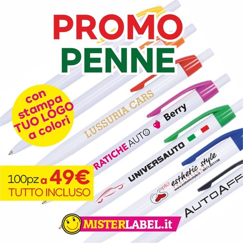 Penne personalizzate 100 in - personalizzate, pz