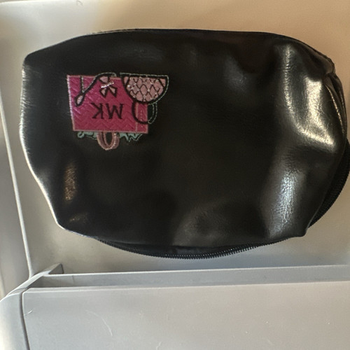 Borsa per trucco nera rosa - borsa, con