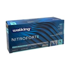 Guanti Nitrile WALKING NITROFORT BLU Riusabili Taglia L - 7.5 g- 100 PZ 1ENT
