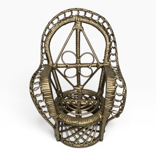 Sedia bambola pavone rattan