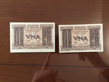 LOTTO 2 BANCONOTE 1 LIRA