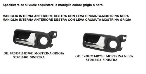 Maniglia interna anteriore - maniglia,