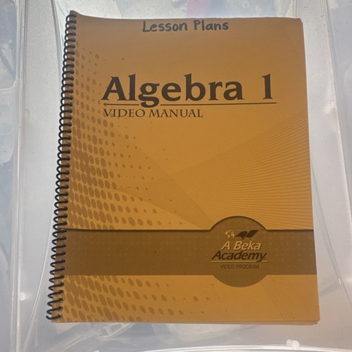 Abeka algebra video manual - 1,