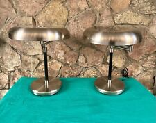 COPPIA LAMPADE GRISMO IKEA ACCIAIO E PELLE ABATJOUR STUDIO UFFICIO