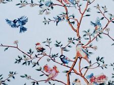 Tessuto al metro e Tovaglie | Fantasia Uccellini e Fiori | MADE IN ITALY Alt.150