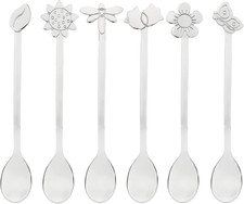 - Set Di 6 Cucchiaini Sagomati - per La Tavola - Linea Elegance - Acciaio Inox -