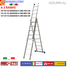 Scala Telescopica MARCHETTI Alluminio 3 Rampe 10+10+10 12+12+12 13+13+13 Gradini