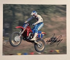 FOTO 8x10 firmata a mano David Bailey autografata supercross biker star coa