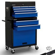 AREBOS carrello da officina carrello portautensili cassetta attrezzi 9 scomparti