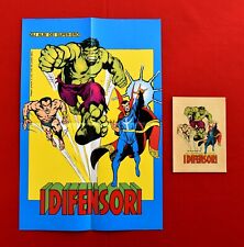 GLI ALBI DEI SUPER EROI # 1  MANIFESTO E ADESIVO   Ediz. CORNO  "DA EDICOLA"