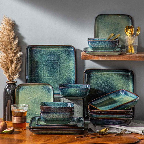 Set piatti gres verde - , servizio