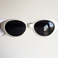 occhiali da sole sunglasses vintage cat eye off total white diva rockabilly 50s
