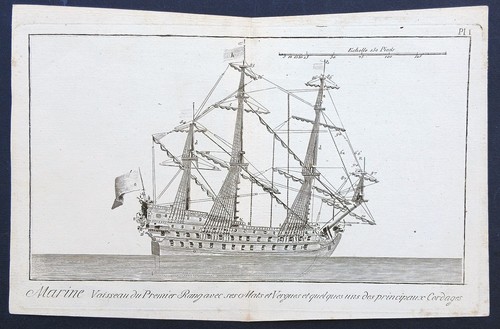 Stampa antica marina nave
