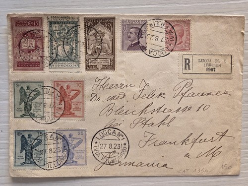 Busta regno raccomandata 1923 - raccomandata,